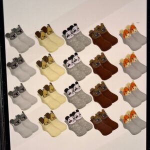 Preemie Baby Socks Set With Cute Animal Faces